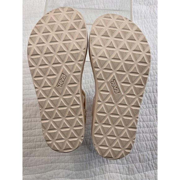 Teva Womens Flatform Slim Sport Sandal Beige Cream SZ 7 Strappy - Picture 10 of 11